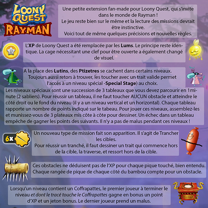 Loony Quest - Rayman World - Regles
